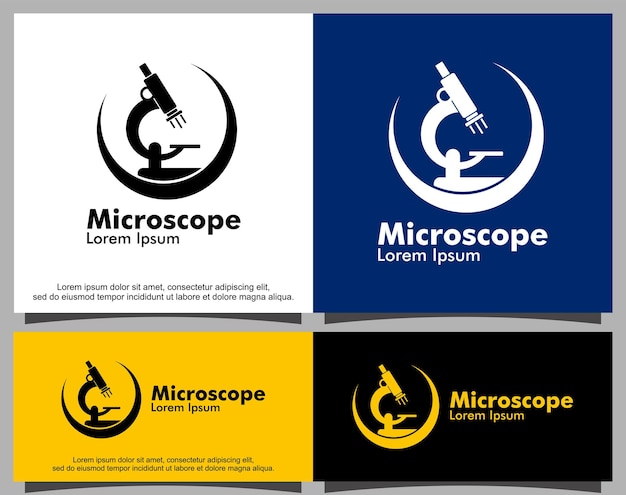 Modern microscope for research logo template