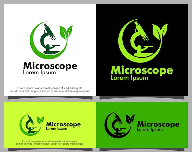 Modern microscope for research logo template