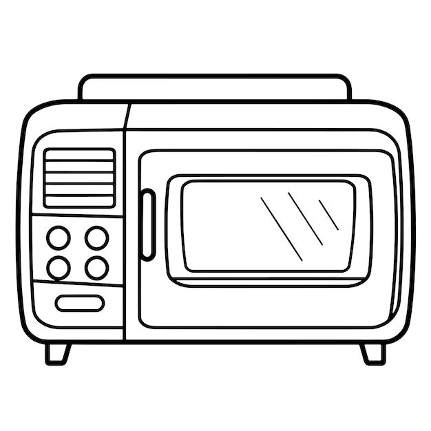 Modern microwave outline in vector format ideal for culinary graphics