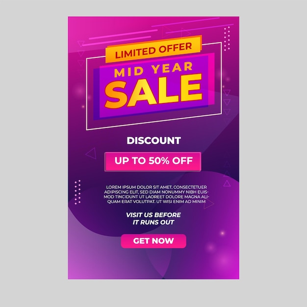Modern mid year sale poster