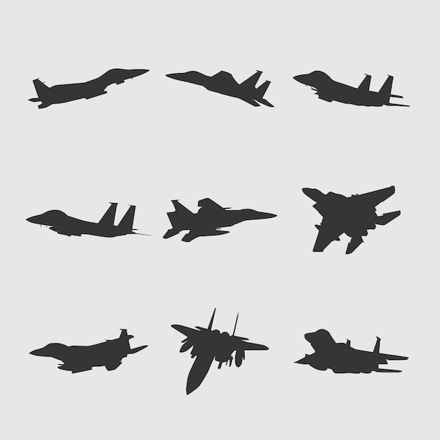 modern military fighter jet silhouette