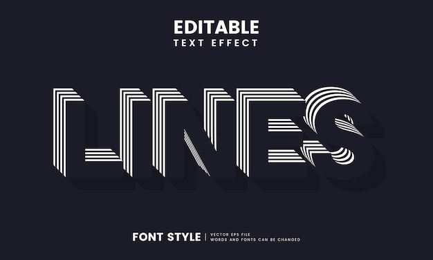 Vector modern minimal 3d lines text effect