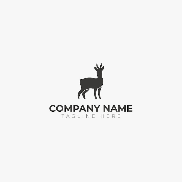 Vector modern minimal baby deer logo icon design