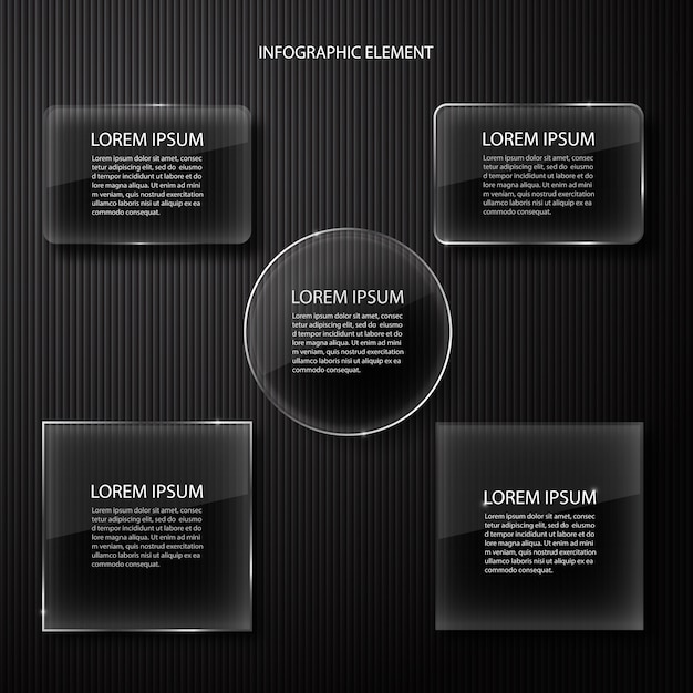 벡터 비즈니스 프레 젠 테이 션에 대 한 현대 최소한의 검은 인포 그래픽 디자인 요소입니다.