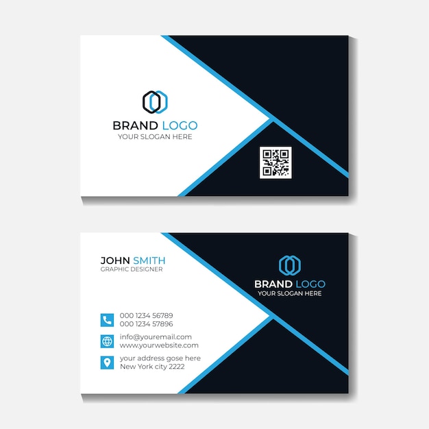 Modern minimal clean corporate business card design template Premium Vector