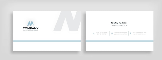 Vector modern minimal corporate double sided business card design template