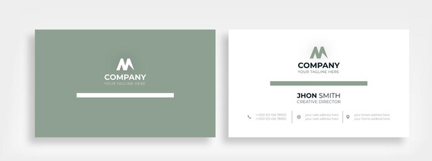 Vector modern minimal corporate double sided business card design template