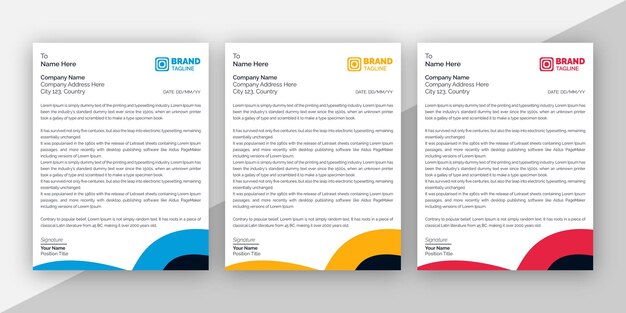 modern, minimal, creative, unique, stylish company  business letterhead design template