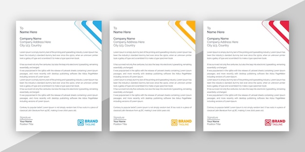 Modern, minimal, creative, unique, stylish company  business letterhead design template