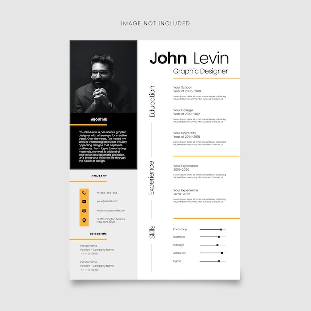 modern minimal cv template for graphic designer