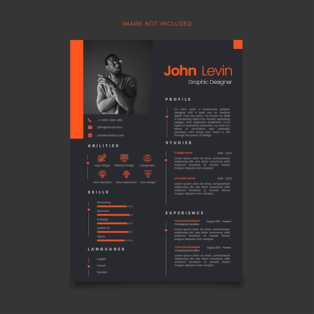 Modern minimal cv template resume