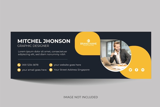 Modern and minimal email signature design vector template