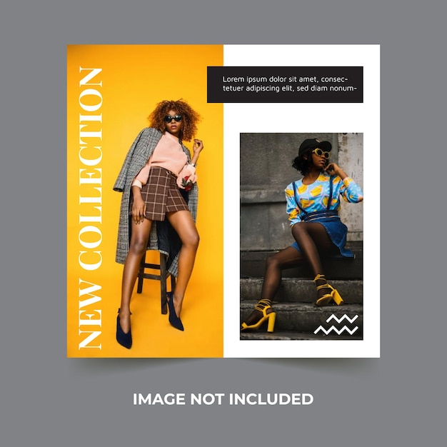 Vector modern and minimal fashion instagram post template design