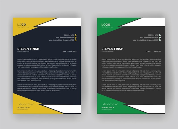 modern and minimal letterhead design template