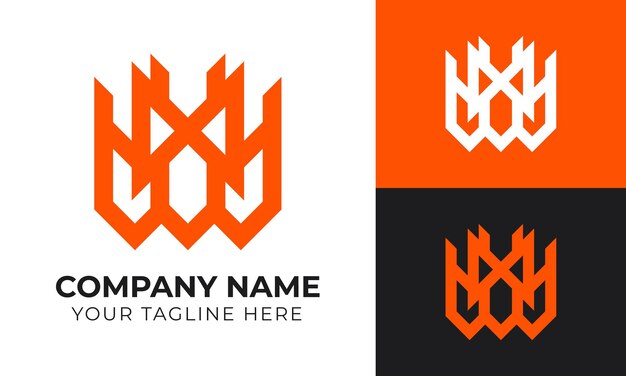 Vector modern minimal monogram abstract business logo design template