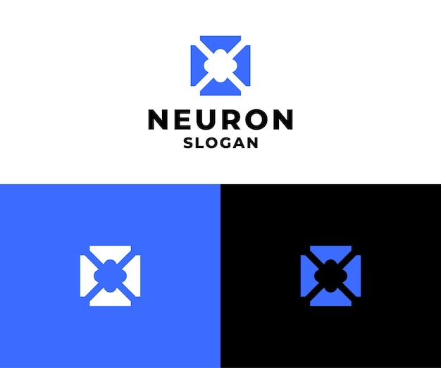 Modern and minimal neuron logo design