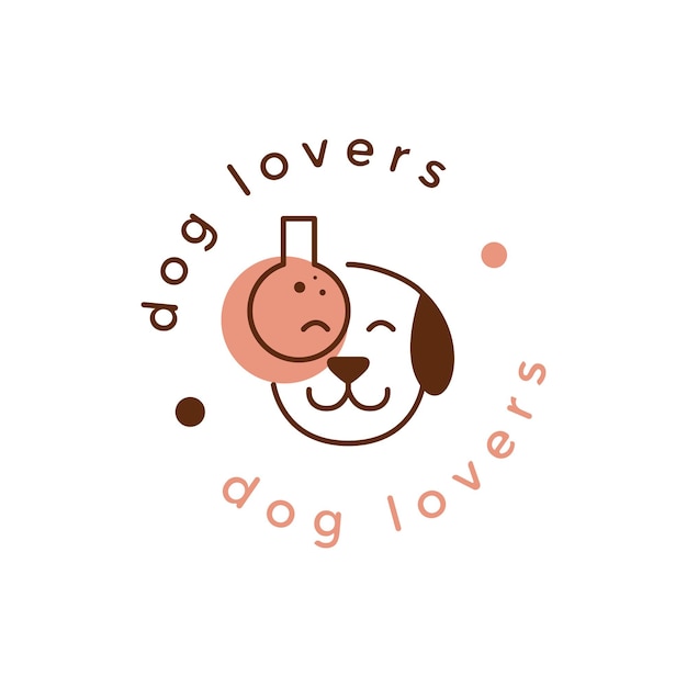 modern minimal pet logo veterinary dog cat head mascot animal friend cute logo design vector graphic illustration