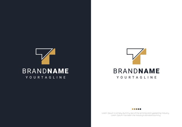 Modern and minimal t letter logo trendy fonts monogram icon symbol