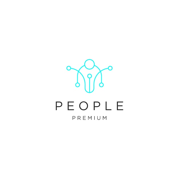 Modern minimalist abstract people premium logo icon design