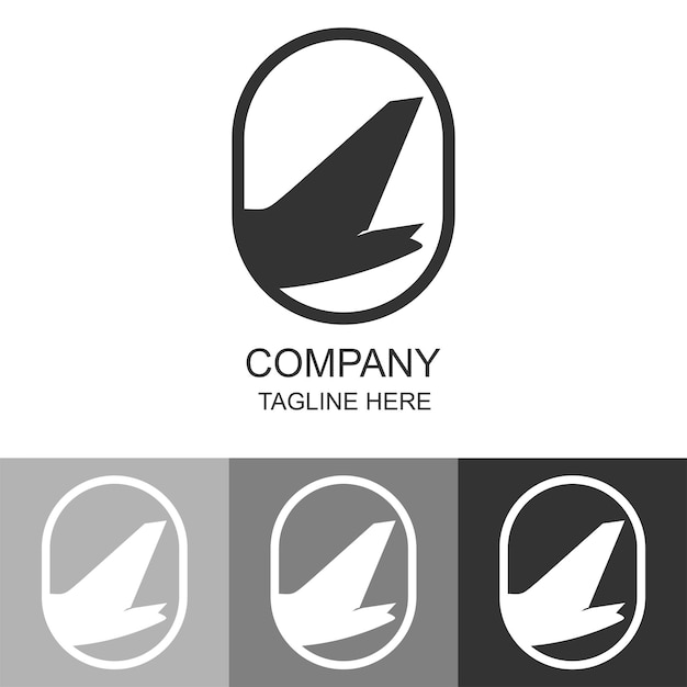 современный и минималистичный дизайн логотипа самолета
