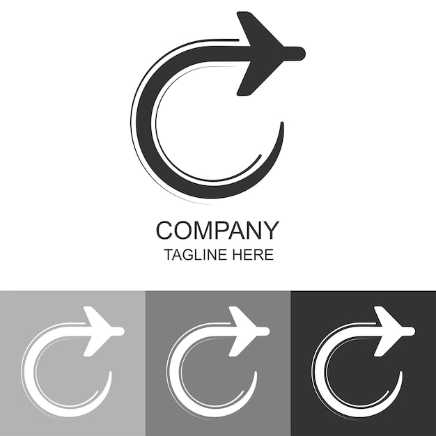 modern and minimalist airplane logo design