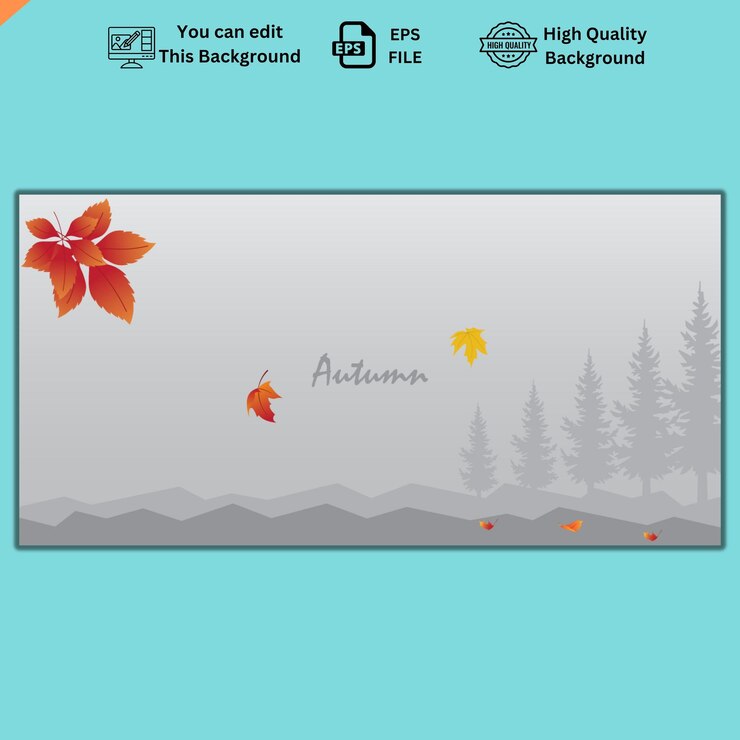 Vector modern and minimalist autumn vector design with falling leaves and cozy warmth