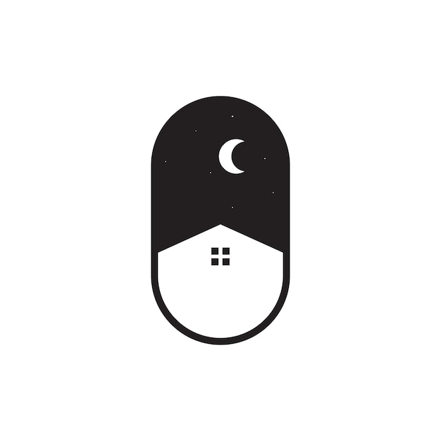 Design moderno e minimalista con logo per la notte della casa