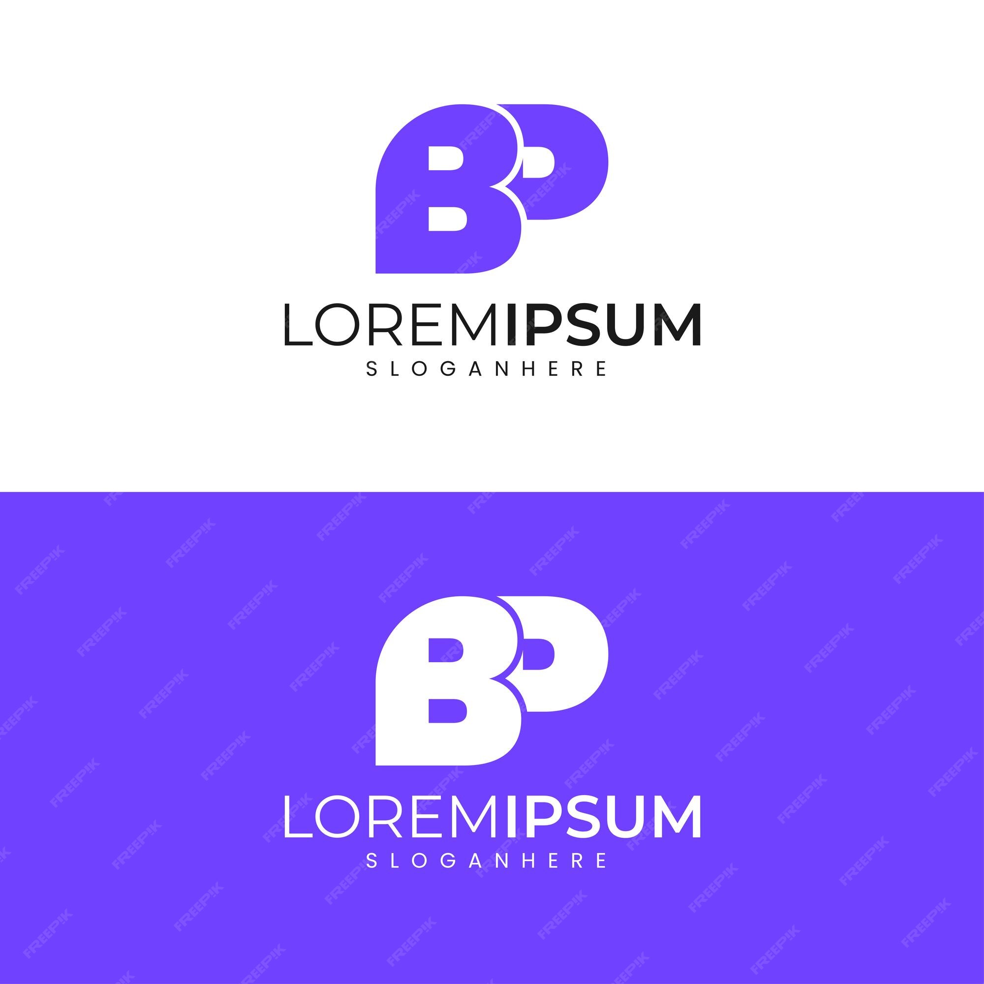 Premium Vector | Modern minimalist bp letter logo design template