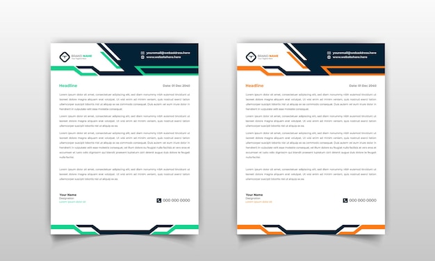 Vector modern minimalist business concept style letterhead design template