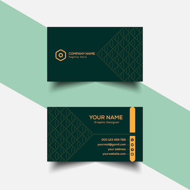 Modern, minimalist, clean, dark and orange business card.