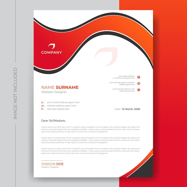 Vector modern minimalist corporate letterhead stationary template design