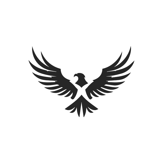 Moderno e minimalista eagle logo design vettore black eagle falcon hawk simbolo mark