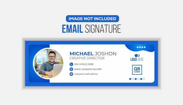 Modern and minimalist email signature design or email footer template