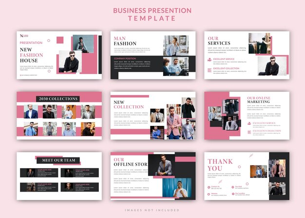 Modern minimalist fashion powerpointl slides presentation template design