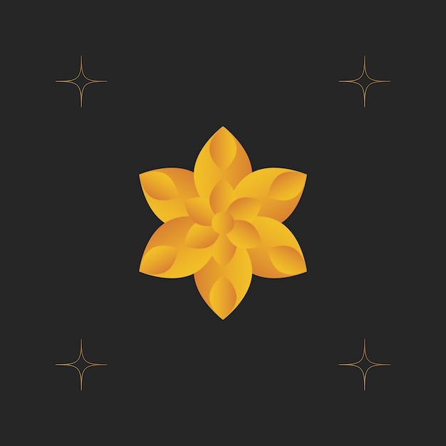 Modern and minimalist flower logo and background