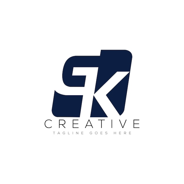 Modern minimalist gk logo design template vector graphic branding element