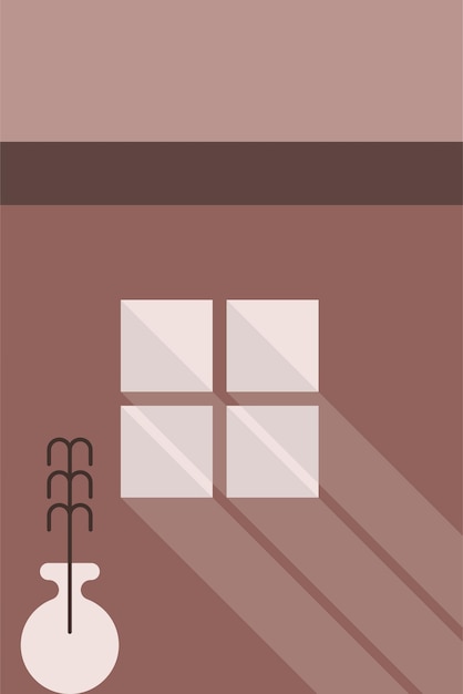 Vettore sfondio dell'illustrazione della finestra di una casa minimalista moderna