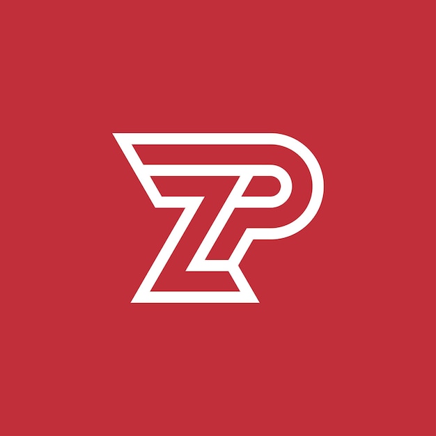 Modern and minimalist initial letter PZ or ZP monogram logo