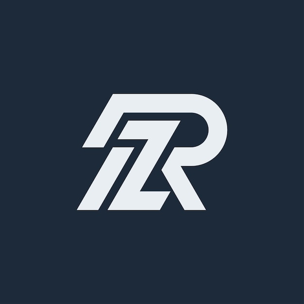 Modern and minimalist initial letter RZ or ZR monogram logo