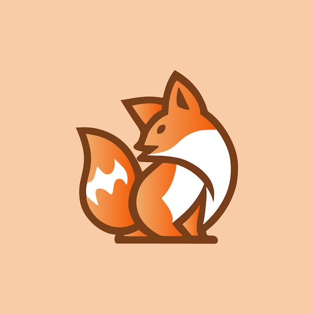 Vector modern minimalist kitsune logo