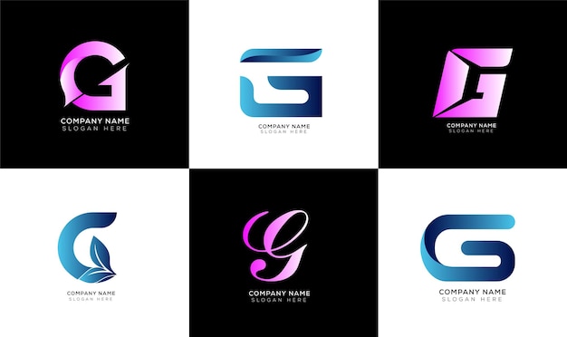 Modern minimalist letter g logo collection