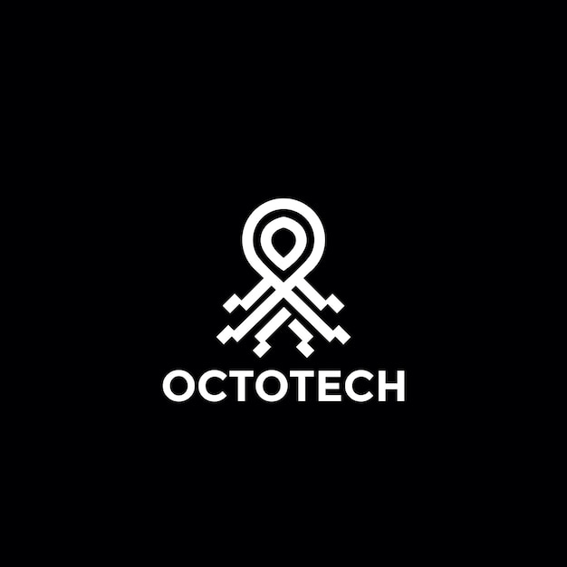 Современный минималистский шаблон логотипа octopus technology
