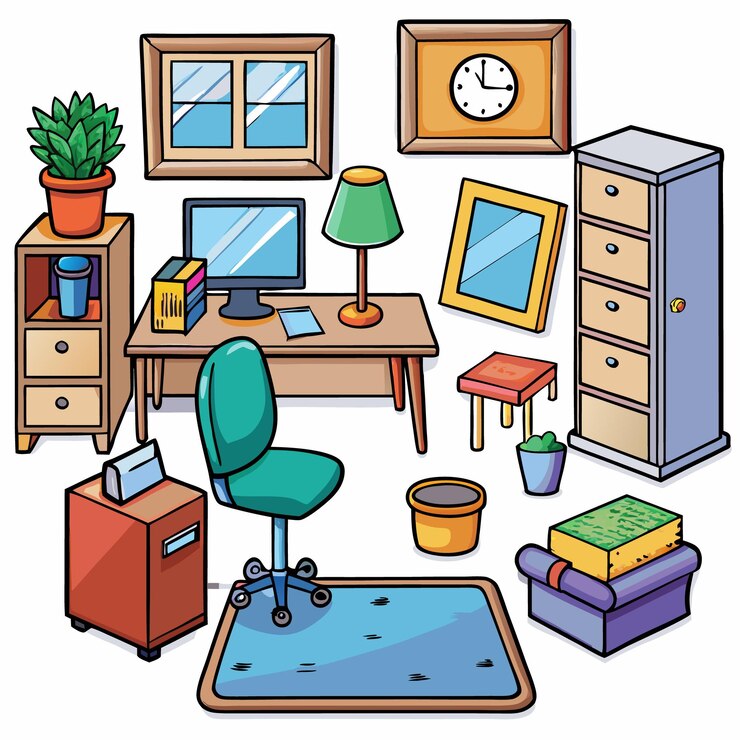 Vector modern minimalist office interior