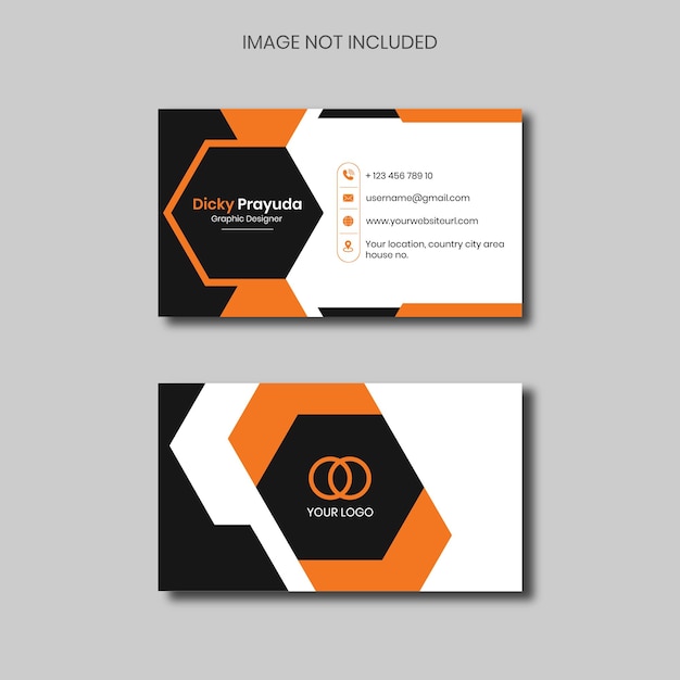 Modern minimalist orange color business card template