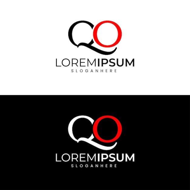 Modern Minimalist QO Letter Logo Design