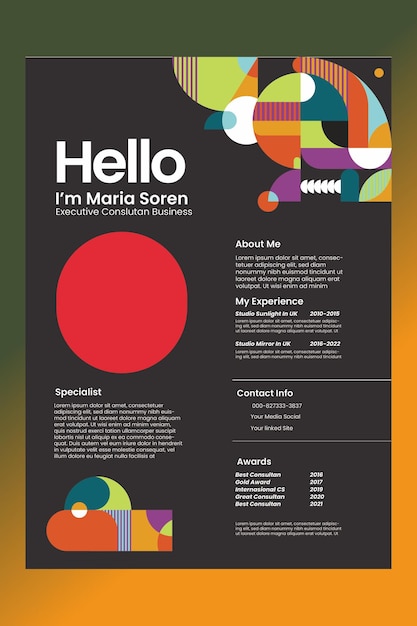 Vector modern minimalist resume cv template