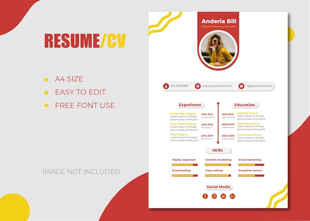 Modern and minimalist resume template