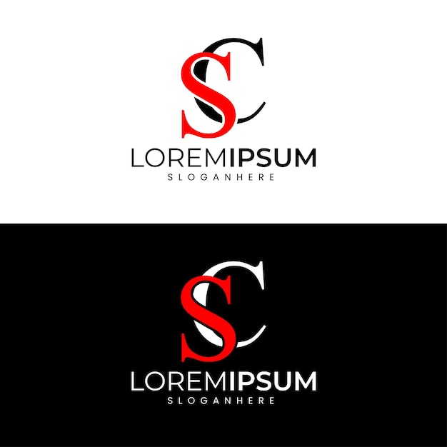 Modern Minimalist SC Letter Logo Design