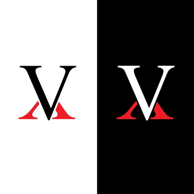 Design moderno e minimalista del logo della lettera vx