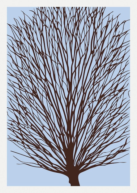 Modern Minimalist Winter Tree Print